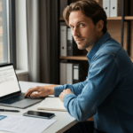 Álláskereső otthoni íróasztalnál online önéletrajz készítő használatával