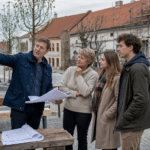 községközpont rehabilitáció: tervező és helyiek az új főtéren